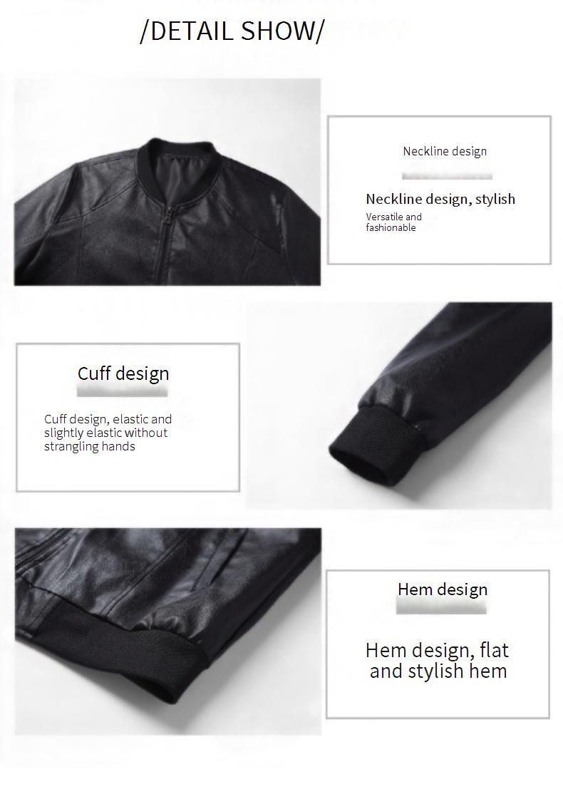 Herren-Kunstlederjacke – Slim Fit Zweireihiger Bikermantel, Winddichter Freizeitblazer für den Alltag (Schwarz, Größen M-3XL)_voghion.com