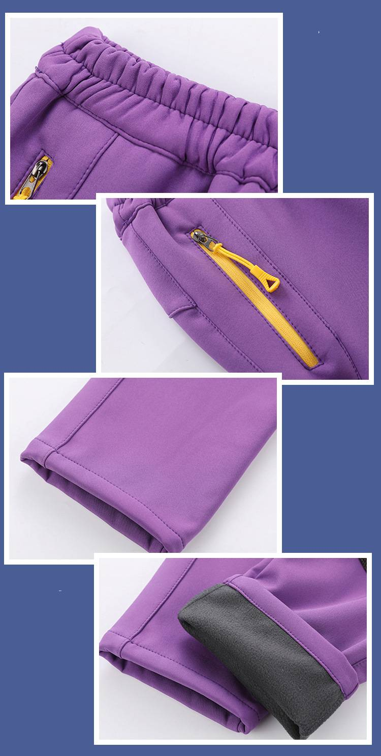Vêtements de randonnée Pantalons softshell pour enfants, imperméables, respirants et chauds, pour garçons et filles, automne et hiver_voghion.com