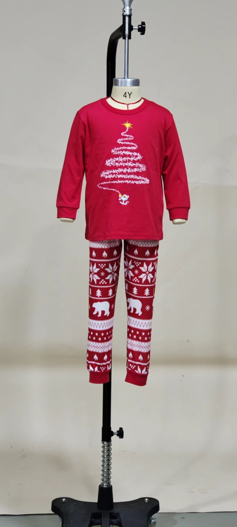 Warm Christmas Family Pajamas Set Cotton Loungewear For Parents And Children Winter Holiday_voghion.com