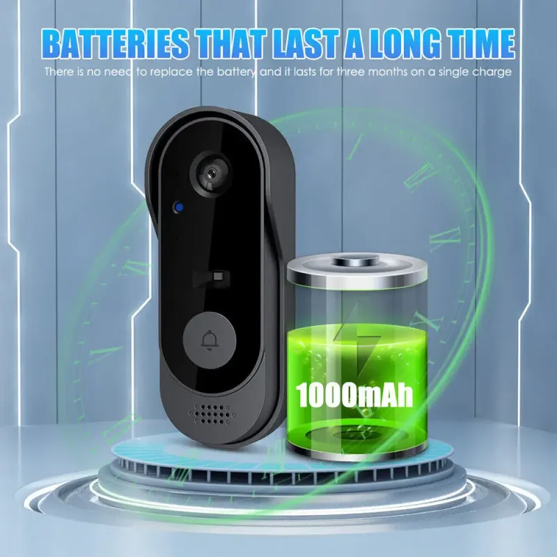 Tuya con paquete inalámbrico Timbre WIFI HD Teléfono exterior Timbre Cámara Seguridad Video Intercomunicador IR_voghion.com