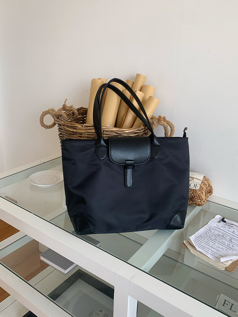Women's Crossbody Bags Tote Bag, Women's Large-capacity Handbag, Contrasting Color Nylon Canvas Casual Commuting Single-shoulder Bag_voghion.com