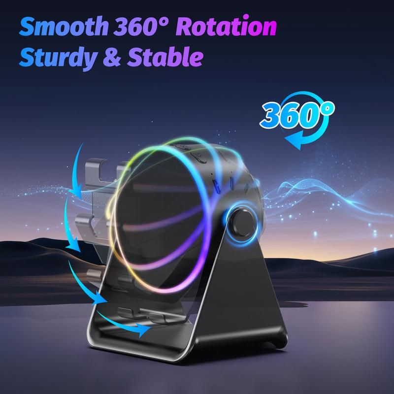 Dohelly 4 IN 1 Wireless Induction Audio Bluetooth Speaker, 360° Rotation Stand With LED, Universal Speaker Stands For Surround Sound&Charger,Portable_voghion.com