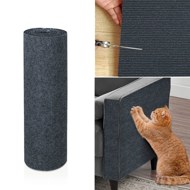 Almohadilla para rascar gatos, autoadhesiva, resistente al desgaste, recortable, para muebles, sofá, pared, vertical_voghion.com