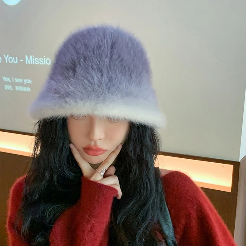 Cappello da pescatore in pelo di coniglio, caldo, elegante, da donna, da uomo, in feltro, di marca._voghion.com