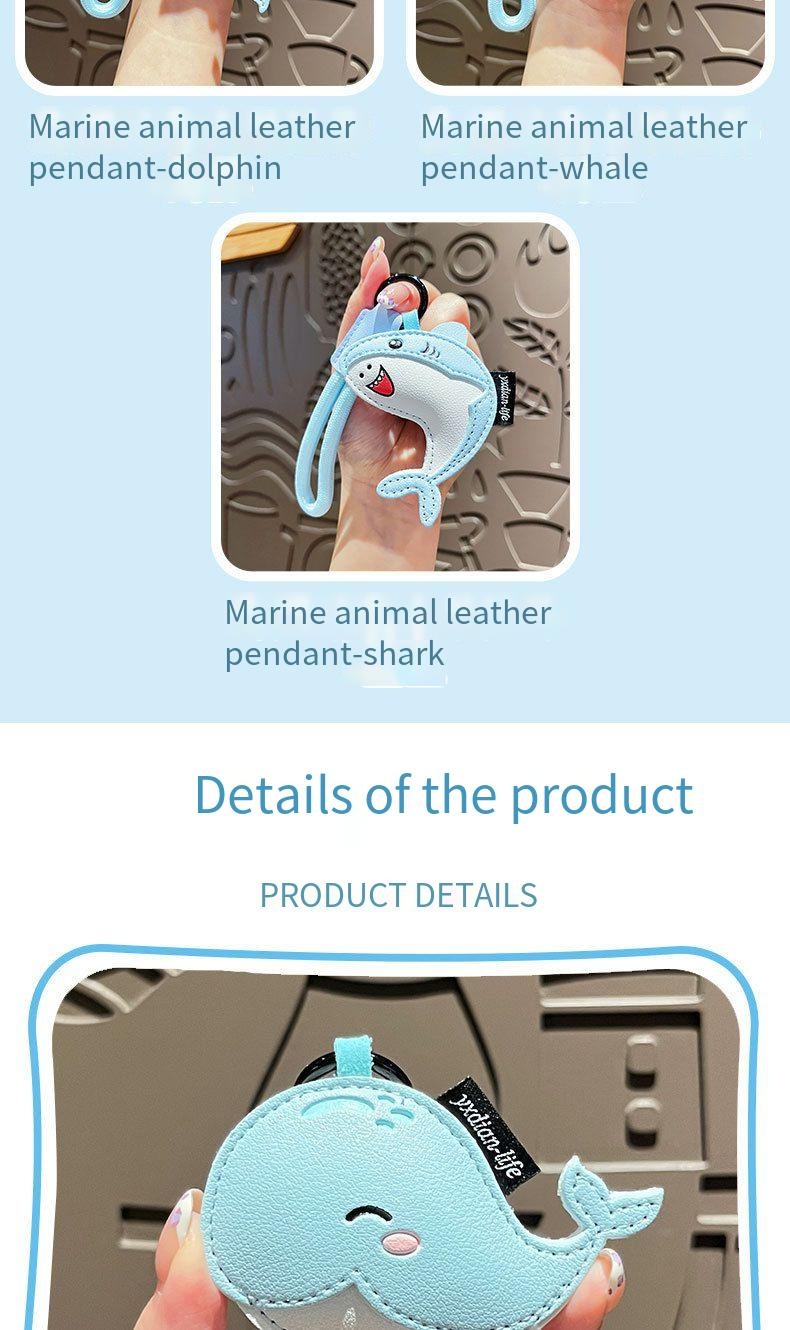 Kreative süße Marine Tier Leder Schlüsselanhänger Cartoon High Sense Whale Shark Paar Tasche Anhänger Geschenk_voghion.com