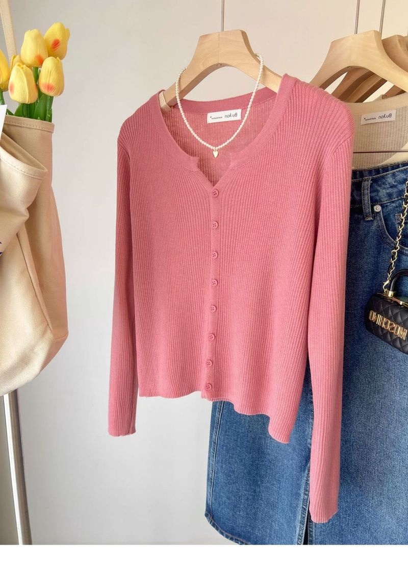 ragazza 6 lana latte blu corto lavorato a maglia per donna primavera e autunno cardigan a maniche lunghe piccolo profumo stile strato interno base_voghion.com