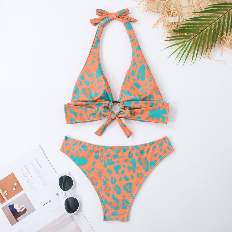 Vêtements pour femmes Nouveau maillot de bain bikini trois pièces à imprimé léopard Maillot de bain sexy pour femme Jupe en mousseline de soie Bikini_voghion.com