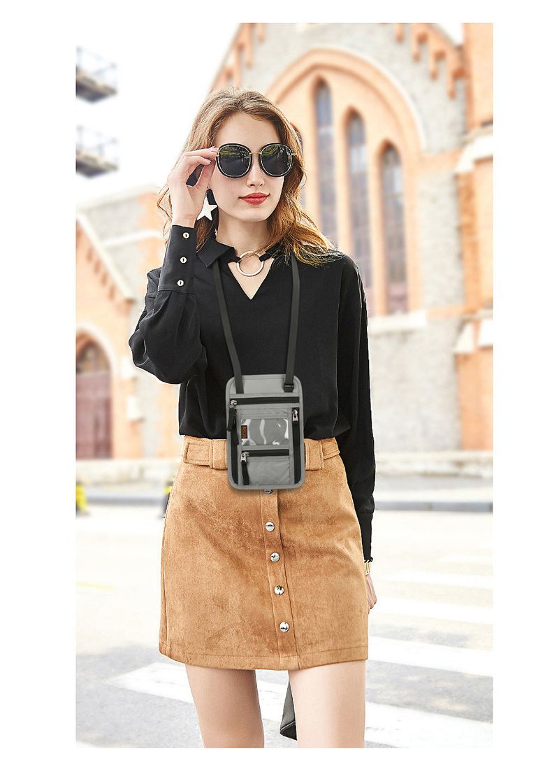 Badge Bag New Travel Passport Bag Neck Hanging Multifunctional Id Bag Splash Proof Passport Holder Rfid Id Bag_voghion.com