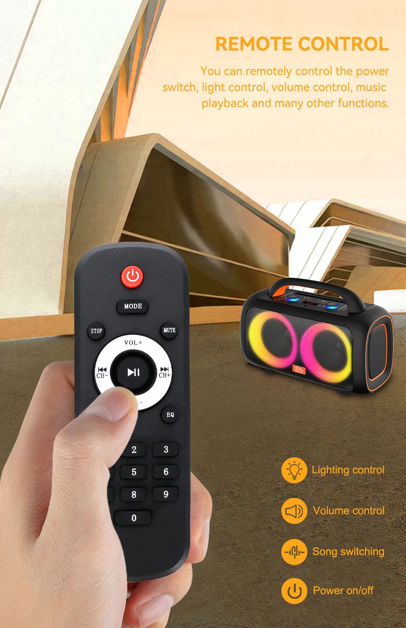 ZQS-L19 Enceinte Bluetooth d'extérieur pratique avec caisson de basses et grand volume pour la maison, le salon et l'ordinateur_voghion.com