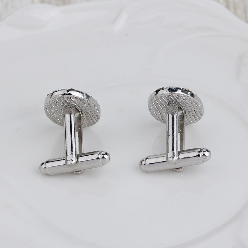 fashion geometric round men's French shirt alloy cufflinks_voghion.com