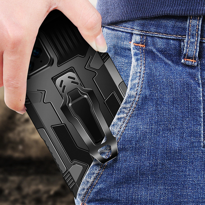 KEYSION odporny na wstrząsy futerał na zbroję do VIVO V27 5G V27e V25 miękki silikon + PC metalowy stojak z klipsem na tył etui na telefon do VIVO V25 5G V25e_voghion.com