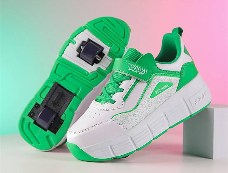 Kinder-Runaway-Schuhe Mädchen-Turnschuhe mit automatischer Riemenscheibe Jungen-Kinder-Mutter-Kind-Turnschuhe mit Rollen Erwachsene Doppelrad-Verformungs-Skates_voghion.com