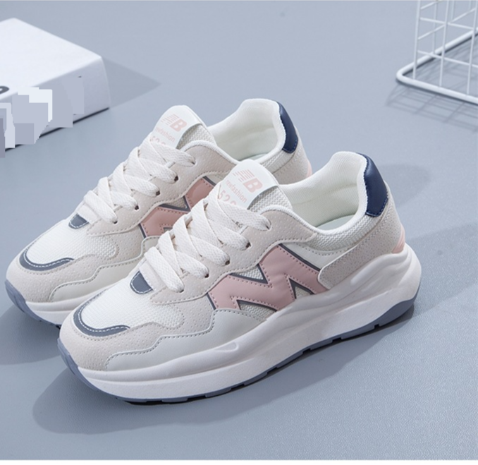 Zapatos deportivos casuales de suela gruesa para mujer, de estilo nicho, de malla transpirable, combinables con todo, blancos, Forrest Gump._voghion.com