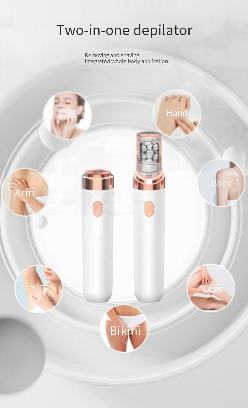 Epilator New Men's Hair Removal Tool Fully Automatic Double Head Shaving Female Hair Removal Instrument Electric Hair Removal Device_voghion.com