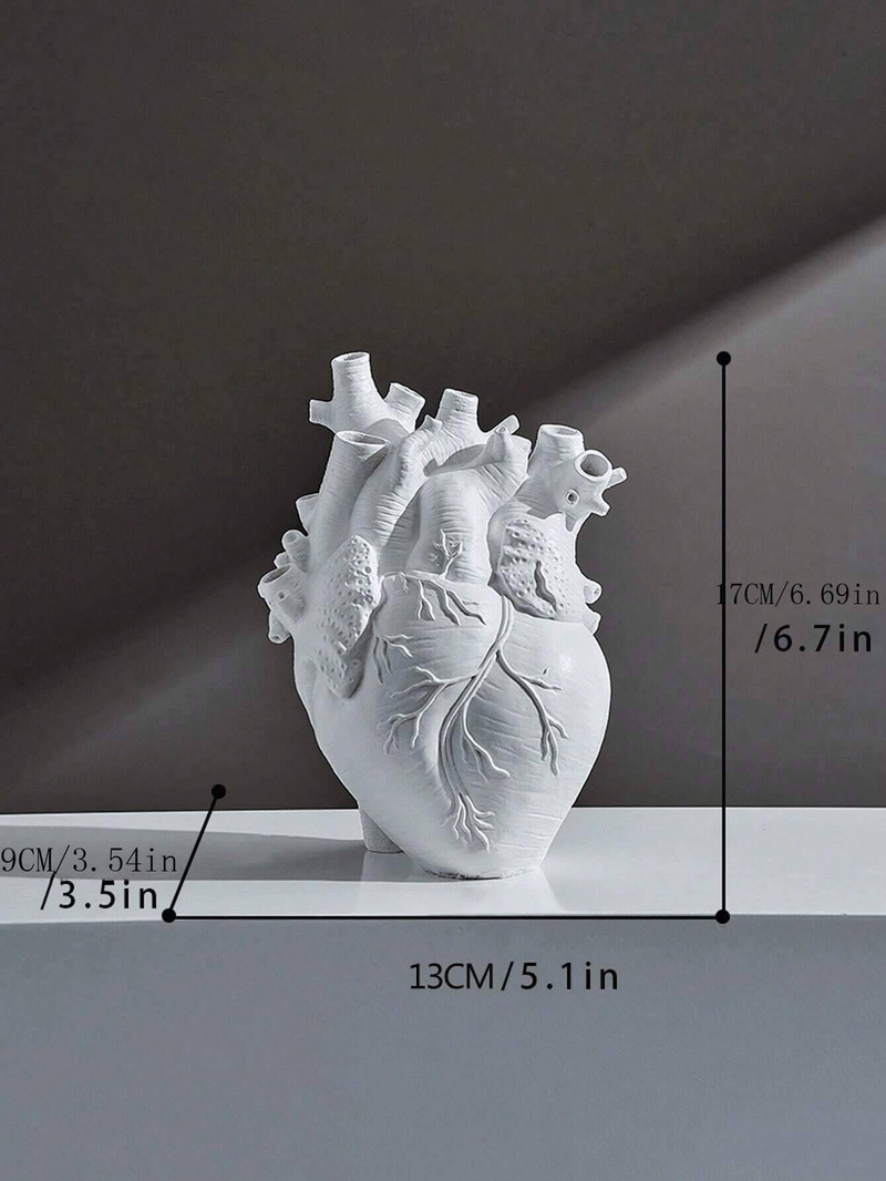 Gothic Anatomische Herzvase aus Kunstharz, realistisches, böses Design, dekorativer Vintage-Blumenständer für den Innen- und Außenbereich, Gothic-Wohndekor_voghion.com