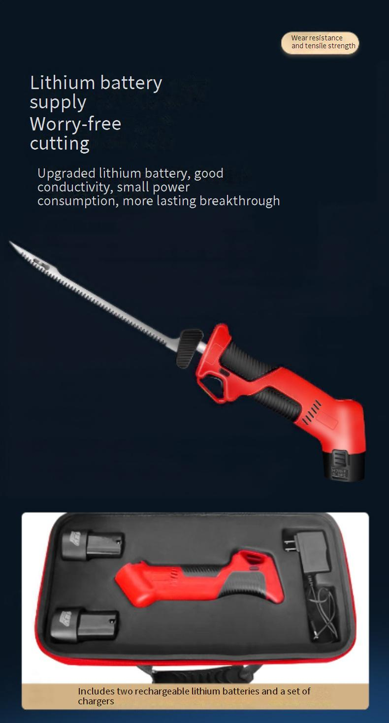 Premium Electric Kitchen Knife - Rechargeable Lithium Battery Powered, High-Carbon Steel Blade For Bread, Meat & Bones, Ergonomic Handle For Home_voghion.com