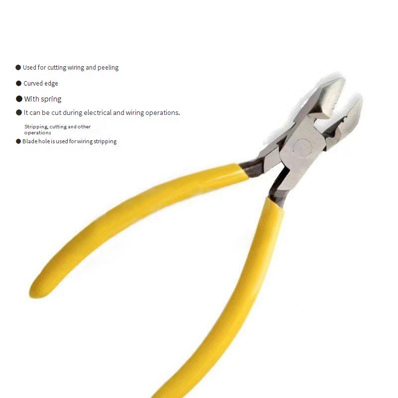 Precision Mini Diagonal Cutting Pliers - Carbon Steel Jaw For Flush Cutting, Wire Stripping & Electronics (0.32lb Compact Design)_voghion.com