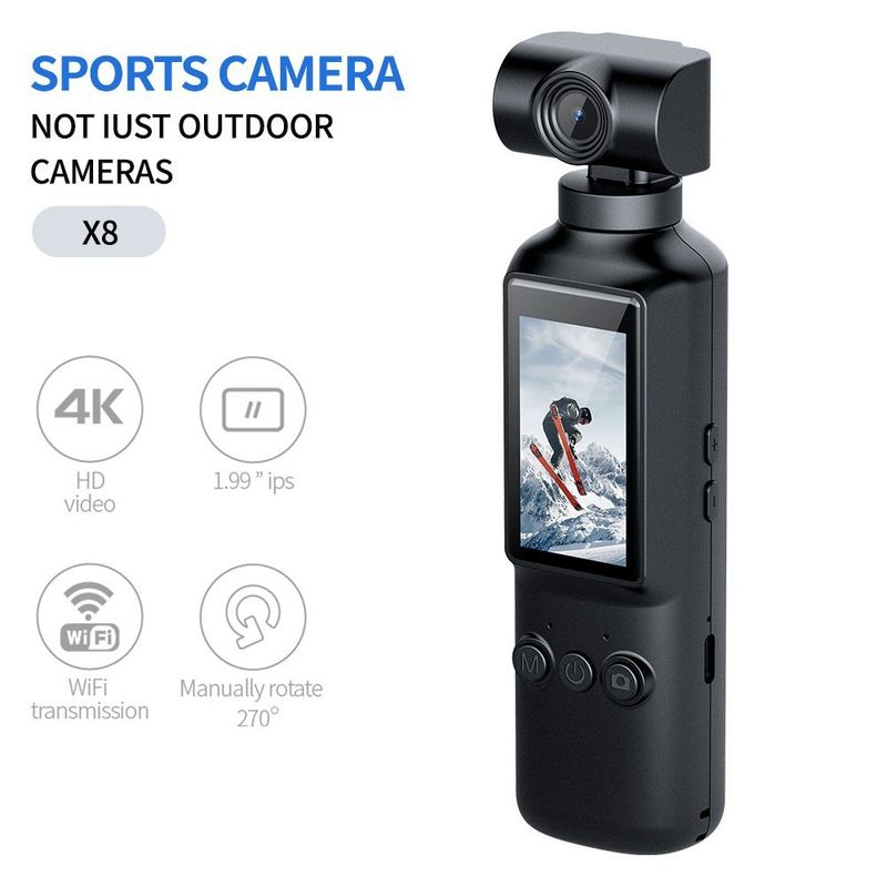 New 4K HD Handheld Sports With WIFI Rotatable Outdoor Camera Mini Law Enforcement Recorder_voghion.com
