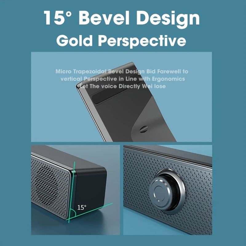 USB Powered Wired Desktop Speaker With 3.5mm Plug And Volume Control, Stereo Audio Output, Suitable For Computers And Laptops_voghion.com