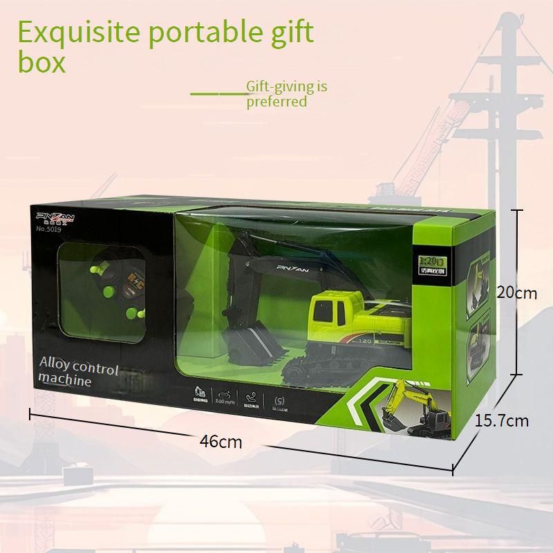 6-Channel Alloy Remote Control Electric Excavator Toy For Kids - Realistic Construction Vehicle With Digging & Shovel Functions_voghion.com