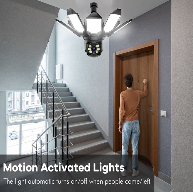 Dual-Band 4MP WiFi Security Light Bulb Camera - 360° PTZ Smart Surveillance With Color Night Vision (2.4G/5G Motion Tracking 2-Way Audio)_voghion.com