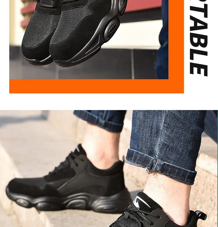 Zapatillas de deporte a prueba de pinchazos para hombre, botas de seguridad indestructibles con punta de acero, zapatos masculinos_voghion.com