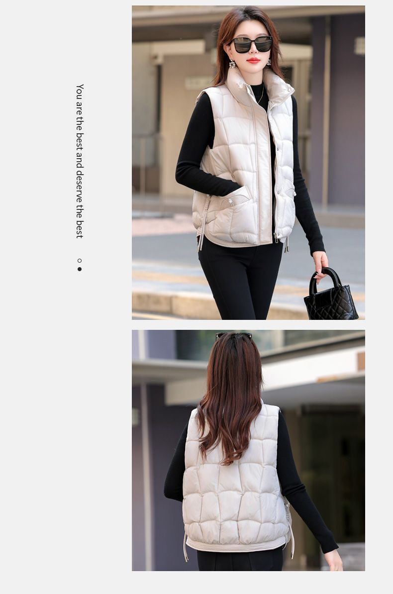 Women's Quilted Vest With Hood - Polyester Puffer Jacket For Winter, Streetwear Fashion, Oversized Fit, Zip Front_voghion.com