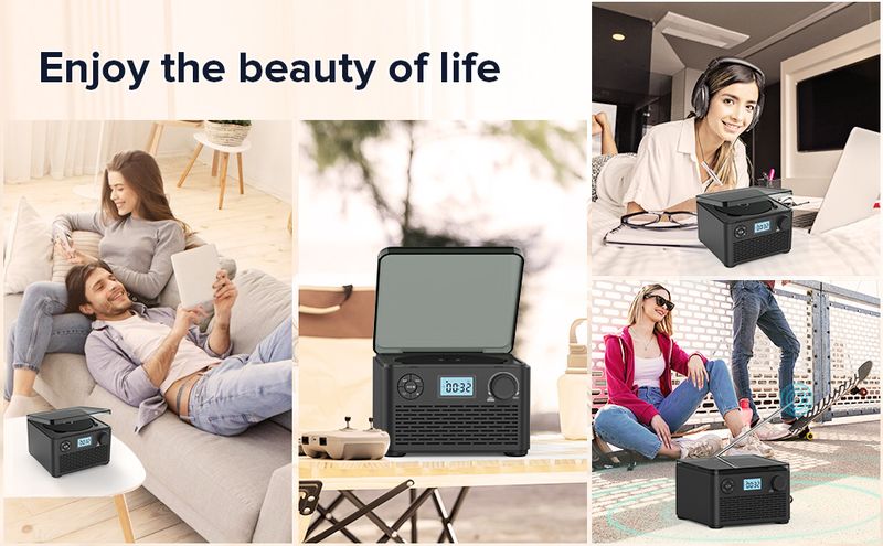 Portable CD Player Rechargeable, Boombox CD Player Stereo With Bluetooth FM Radio_voghion.com
