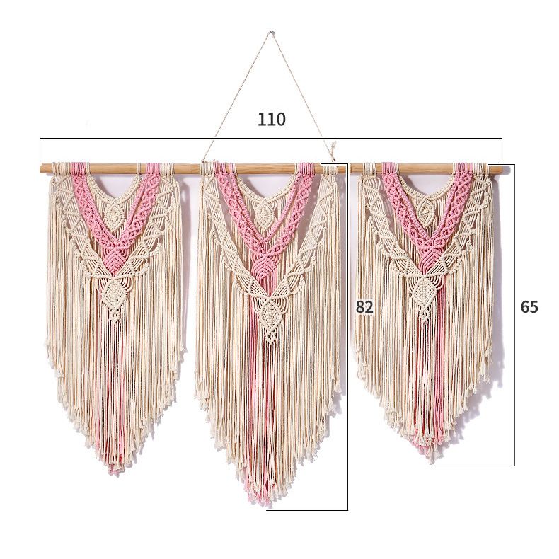 Nuova tenda divisoria per porta a tre sezioni in stile bohémien, semplice e decorativa, intrecciata a mano, staccabile_voghion.com