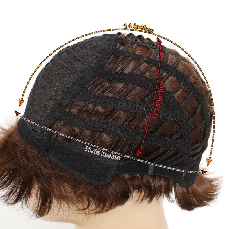 perruque perruque cheveux courts raides fibre chimique synthétique environ 10cm90g cheveux courts raides frange latérale quotidienne_voghion.com