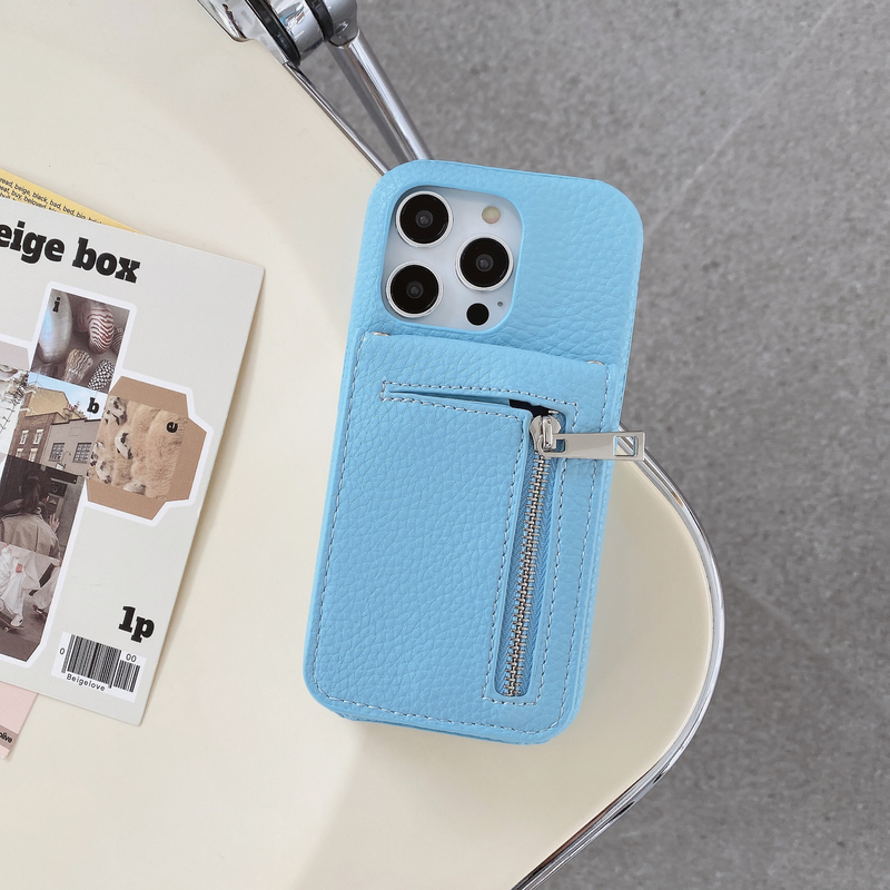 Mobile phone case for iPhone15 mobile phone case Apple 14pro max flip zipper card holder mobile phone case 13/12 women_voghion.com