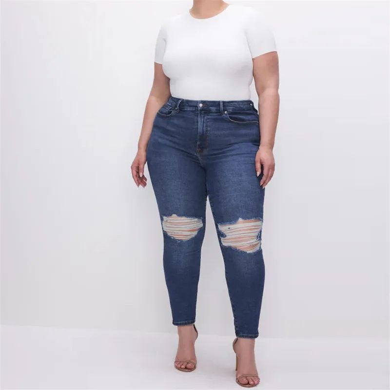 Women's Clothing Large Size Stretch Women's Jeans Large Size Belly Lifting Hip Lifting Pants_voghion.com