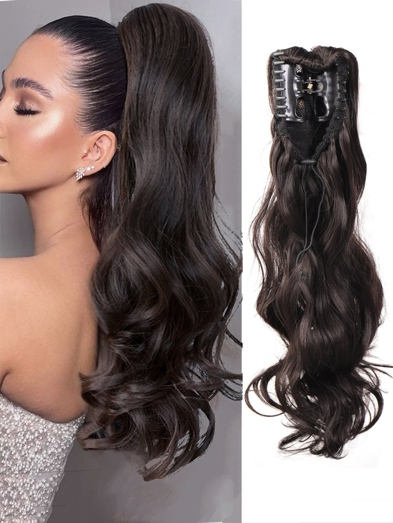 Wigs Claw Clip Curly Ponytail Synthetic Hair Extensions_voghion.com