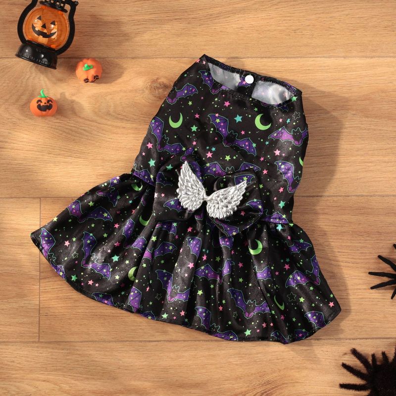 2024 Nuovo Halloween Pet Dog Clothes Zucca Pipistrello Ali Luminose Vestito_voghion.com