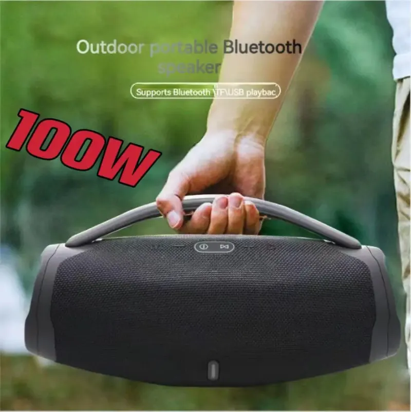 100 W visoko zmogljiv Bluetooth zunanji prenosni vodoodporen RGB barvni svetlobni brezžični globokotonec 360-stopinjski stereo prostorski TWS zvočnik_voghion.com