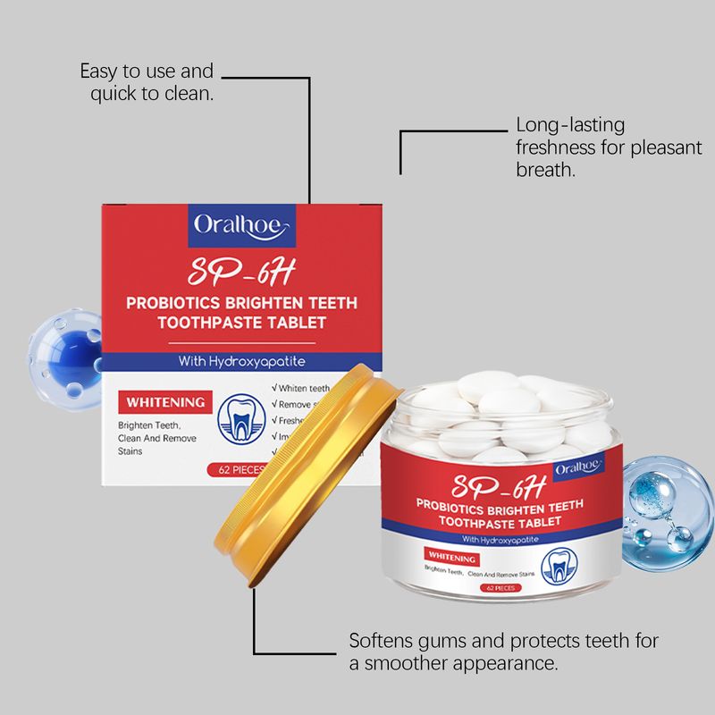 ORALHOE Mint Sanfte Reinigung der Zähne Frischer Atem Tragbare Mundwassertabletten_voghion.com