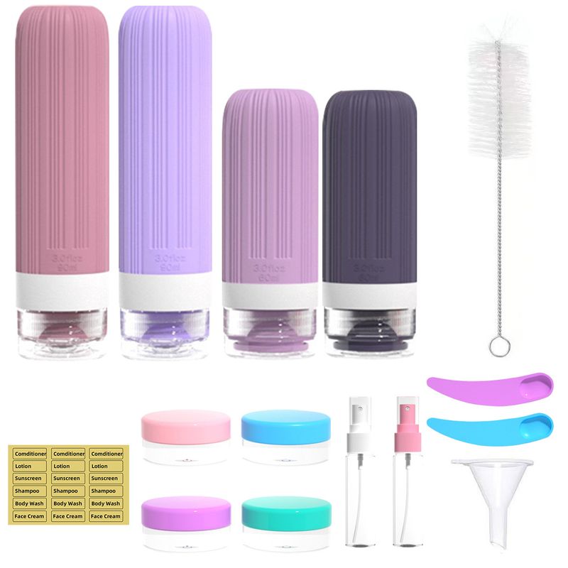 Neu Set Silikon Shampoo Dusche Gel Lagerung Tragbare Reise Abgabe Flaschen_voghion.com