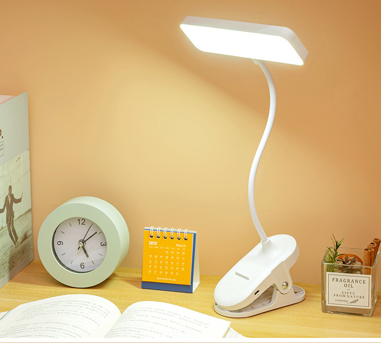 Clip-on LED schreibtisch lampe für augenschutz, lernen, vision schutz, wiederaufladbare stecker-in student wohnheim schreibtisch lesen nacht lampe_voghion.com