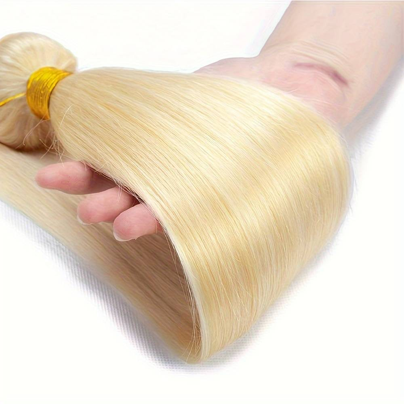 1 pz fascio di capelli umani STW capelli lisci 100g capelli lisci lisci capelli giallo chiaro I capelli umani al 100% possono essere permanentati e tinti_voghion.com