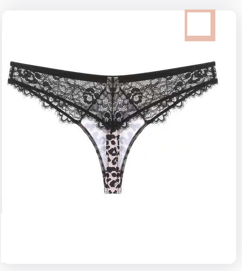 Women's clothing Lace leopard print underwear set small cup temptation see-through bikini bra style leopard print underwear_voghion.com