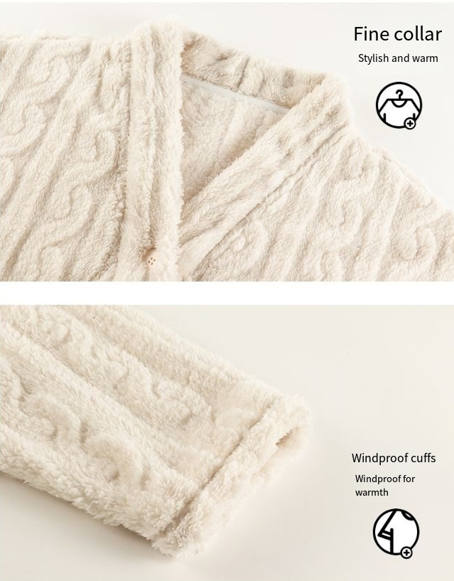 Paar Pyjamas Damen Robe Winter Korallen Fleece dick Langarm Live-Übertragung heißer Stil große Größe Cartoon Herren Home Kleidung Set_voghion.com