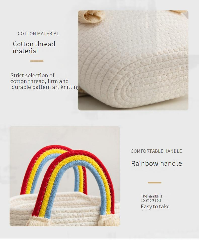 Damentaschen Regenbogen handgehaltene Strohtasche Baumwollseil neuer handgemachter Korb Meer Urlaub Strand Handtasche süß alles passt_voghion.com