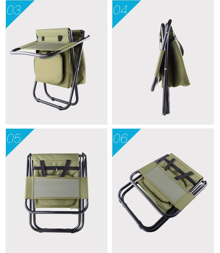 Portable Folding Chair With Cooler Lightweight Camping Chair With Backrest For Fishing Picnic Travel Insulated Ice Bag Stool_voghion.com