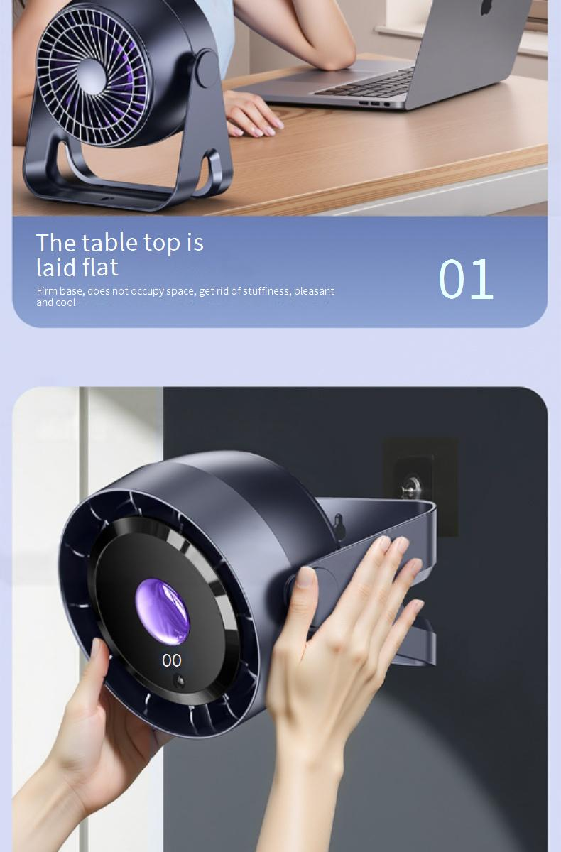 Mini Desk Fan - Ultra Quiet (25dB) With 3 Speed Settings & USB Power For Office/Dorm/Study_voghion.com