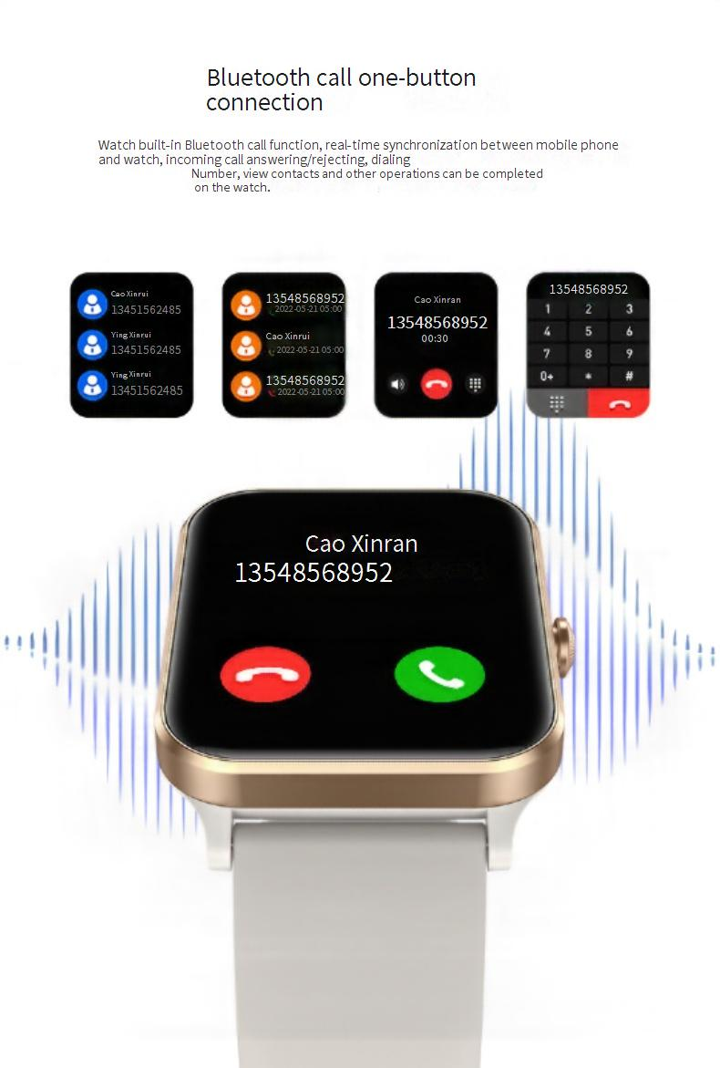 Smart Watches New Smart Watch J01 Real Time Heart Rate Blood Oxygen Health Monitoring Sports Bluetooth Call Watch_voghion.com