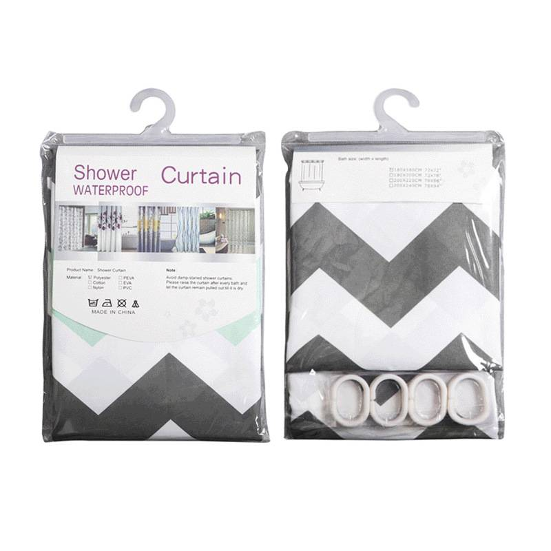 Tenda da doccia con stampa geometrica moderna – Decorazione da bagno in poliestere impermeabile con linee astratte, 180x180 cm_voghion.com