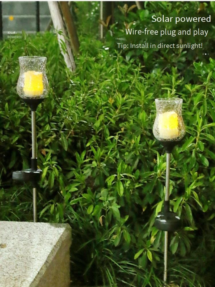 Solar Powered LED Tulip Garden Lights, Waterproof Outdoor Decorative Landscape Lighting For Patio, Lawn, Pathway_voghion.com