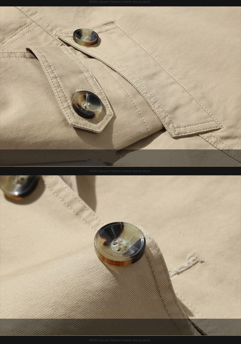 2025 New Men's Jacket, Pure Cotton Large Size Mid-length Jacket, Men's Casual Solid Color Coat_voghion.com