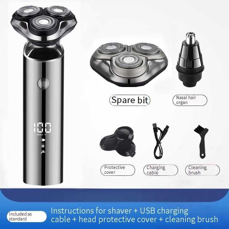 Multi-Grooming Electric Shaver For Men – 3D Floating Heads, 80-Min Runtime, USB Charging, Waterproof & All-in-One Kit (LED Display)_voghion.com