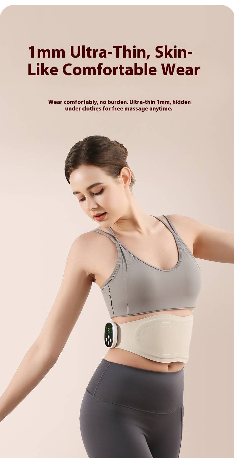 Cintura massaggiante riscaldante wireless ultrasottile – Terapia di vibrazione e calore 4 in 1 per alleviare il dolore lombare e donare calore (bianca, 4 livelli di velocità)_voghion.com